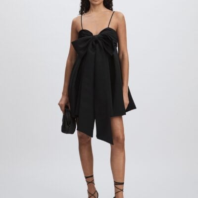 Amur Satin Babydoll Bow Dress
