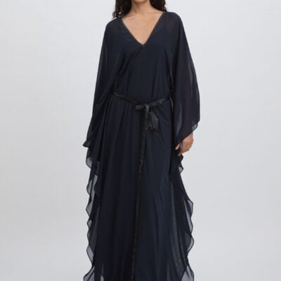 Halston Bell Sleeve Maxi Dress