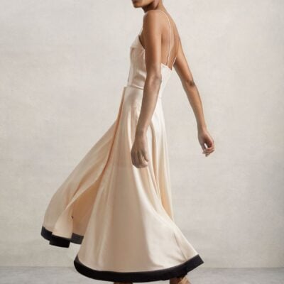 Reiss Neutral Virginia Atelier Corset Midi Dress