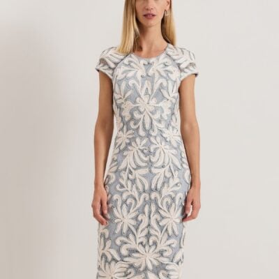 Phase Eight Blue Karima Tapework Midi Dress