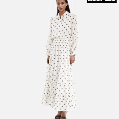The Kooples White Long Dress With Ruffle
