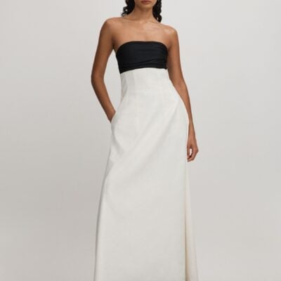 Anna Quan Linen-Jersey Strapless Maxi Dress
