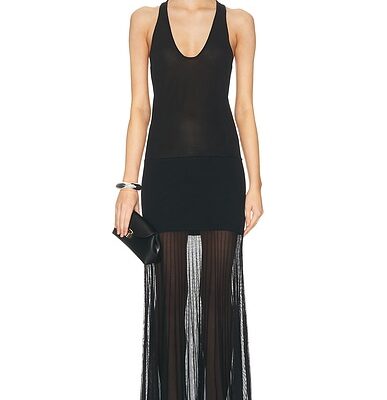 Brandon Maxwell Delphine Scoop Neck Racerback Gown