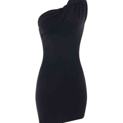 Givenchy Asymmetrical Mini Dress in Black / 34