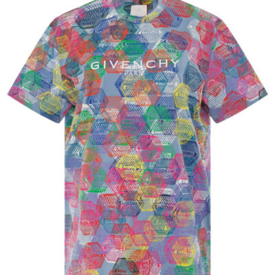 Givenchy Bstroy All Over Patch Print Loose Fit T-shirt in Multicolour / S