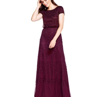 Adrianna Papell Red Beaded Dress