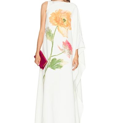 Carolina Herrera One Shoulder Long Dress