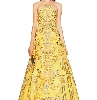 Carolina Herrera Embellished Strapless Gown