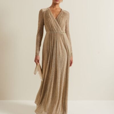 Phase Eight Metallic Masie Metallic Jersey Maxi Dress