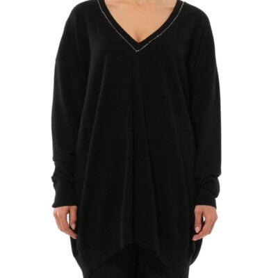 Givenchy Embroidered Strass V-neck in Black / Xs