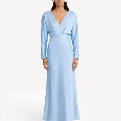 Significant Other Aqua Blue Lucile Long Sleeve Maxi Dress