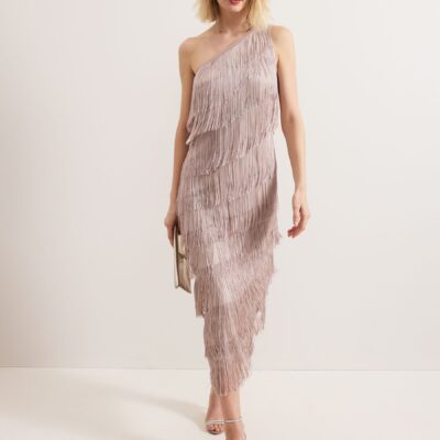 Phase Eight Brown Amity Fringe Dress