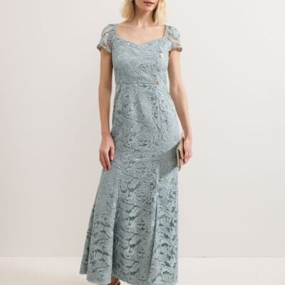 Phase Eight Blue Phia Tux Lace Dress