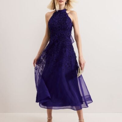 Phase Eight Purple Georgie Beaded Dress