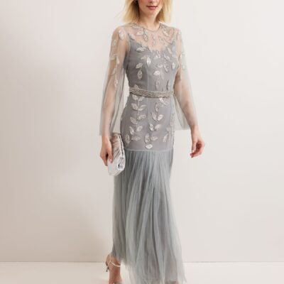 Phase Eight Blue Trish Beaded Dress