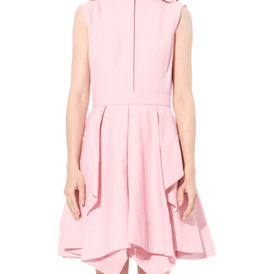 Alexander Mcqueen Cotton Piquet Dress in Pink / It 40