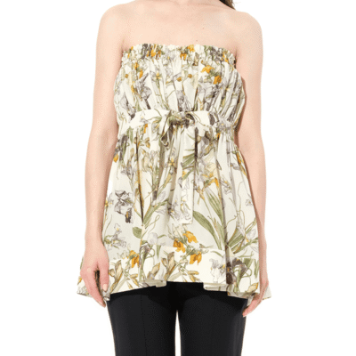 Alexander Mcqueen Iris Print Dress in Ivory White / 36