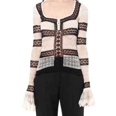Alexander Mcqueen Scoop Neck Long Sleeve in Multicolor Multicolour / Xs