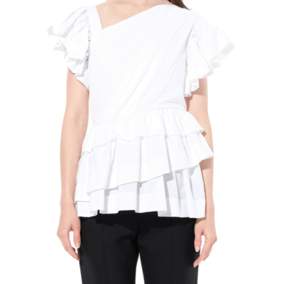 Alexander Mcqueen Shoulder Top in White / It 40