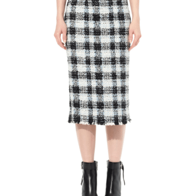 Alexander Mcqueen Check Tweed Skirt in Blue / It 40