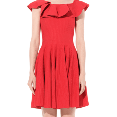 Alexander Mcqueen Stretch Mini Dress in Red / S