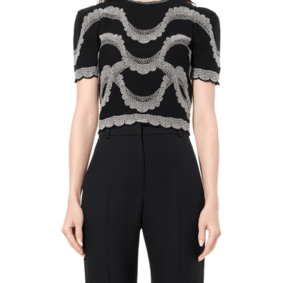 Alexander Mcqueen Short Sleeve Top in Black / S