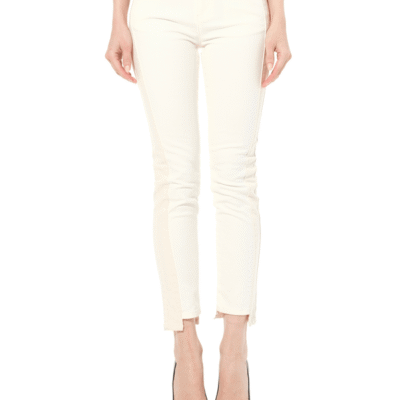 Alexander Mcqueen Patch Denim Pants in Ecru White / 26