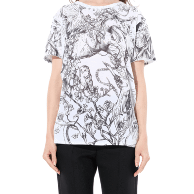 Alexander Mcqueen Unicorn Dreams T-shirt in White / 34