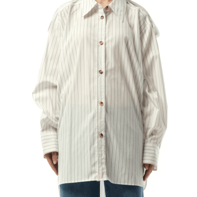 Khaite Tamal Top in White/navy White / 2