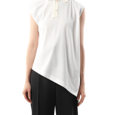 Sacai Cotton Poplin X Jersey Polo in Off White / 1