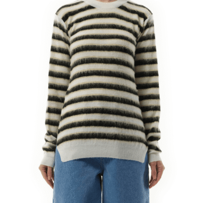 Marni Mohair Stripe Sweater in Light Alabaster White / 36