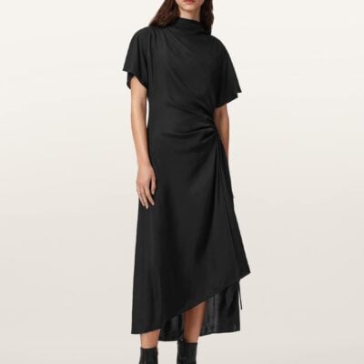 AllSaints Black Rosie Silk Dress