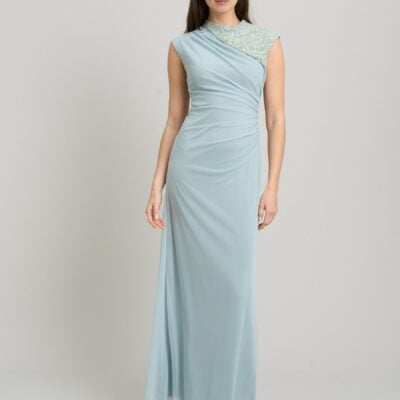 Gina Bacconi Green Carter Lace Detail Maxi Dress