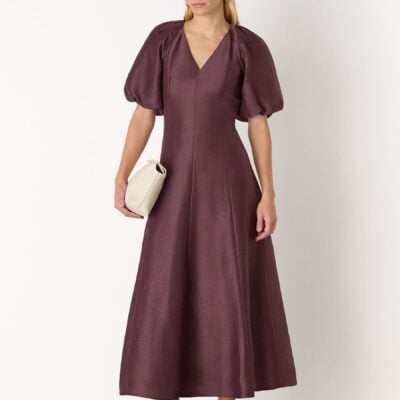 Whistles Red Silk Blend Taffeta Maxi Dress