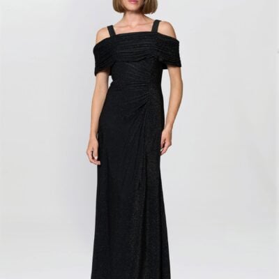 Gina Bacconi Black Rochelle Off Shoulder Maxi Dress