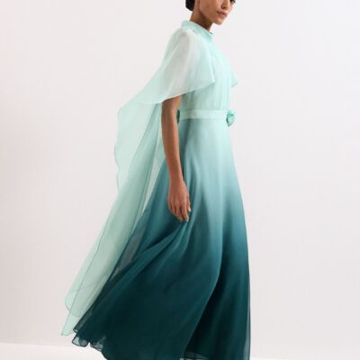 Phase Eight Blue Petite Aspen Cape Dress