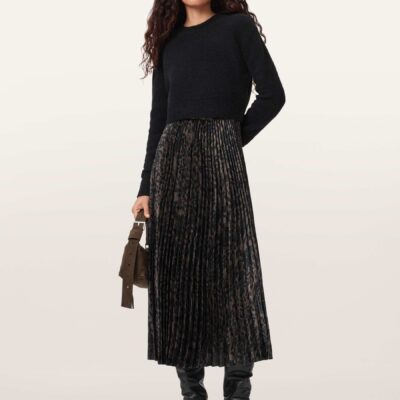 AllSaints Green Evia Dress