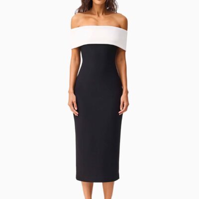 Elliatt White Euphoria Off the Shoulder Midi Dress