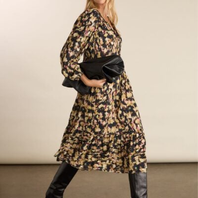 Baukjen Black Cleo Printed Midi Dress