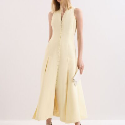 Phase Eight Yellow Greta Tux Dress