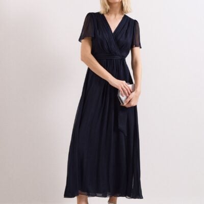 Phase Eight Blue Alena Silk Dress