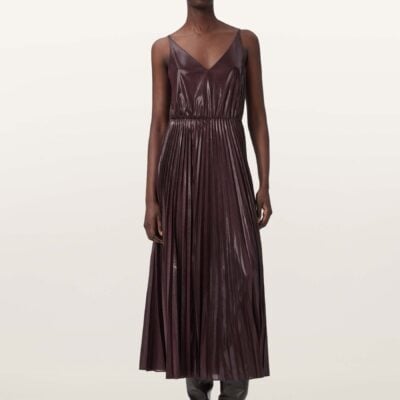 AllSaints Red Spark Crew Neck Dress