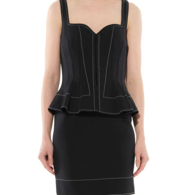 Givenchy Contrast Short Dress in Black / 36