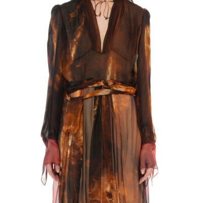 Givenchy Podium Fire Print Dress Multicolour / 36