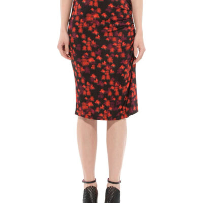 Givenchy Flower Skirt in Black/red Multicolour / 36