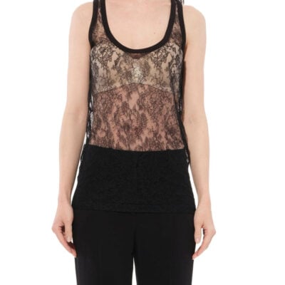 Givenchy Sleveless Sheer Top in Black / 38