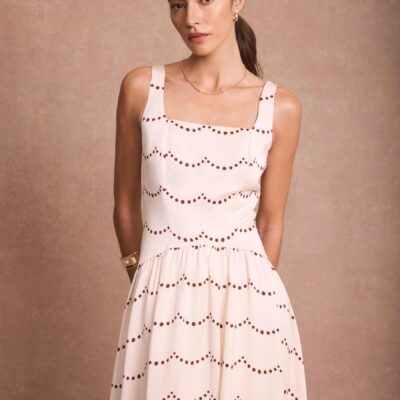 Mint Velvet Cream Spot Print Midi Dress