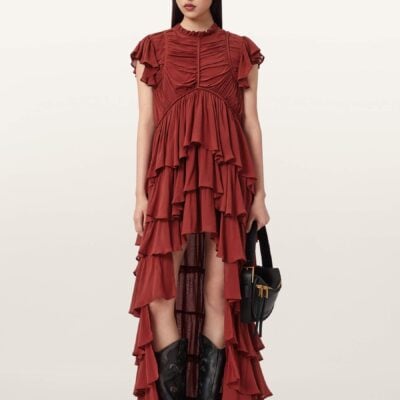 AllSaints Red Shaela Dress