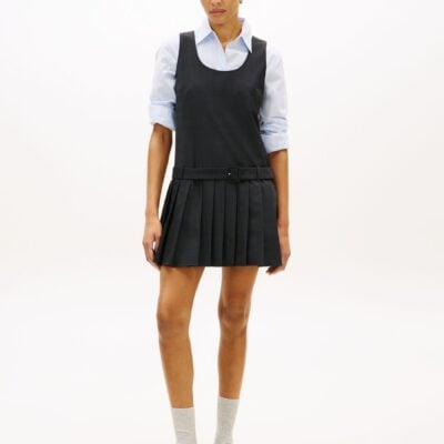 Tommy Hilfiger Grey Check Wool Blend Mini Shift Dress