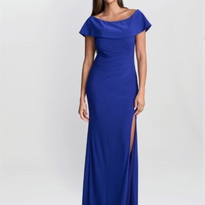 Gina Bacconi Blue Adina Jersey Maxi Dress